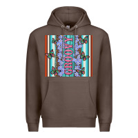 Coffee groovy with flowers and Butterflies Premium Hoodie - Artiststas