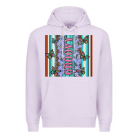 Lilac groovy with flowers and Butterflies Premium Hoodie - Artiststas