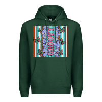 Sports Green groovy with flowers and Butterflies Premium Hoodie - Artiststas
