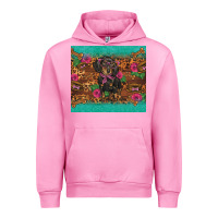 Fuchsia Pink dachshund Urban Hoodie - BarkalooDesign