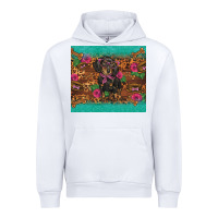 White dachshund Urban Hoodie - BarkalooDesign