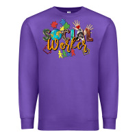 Purple social worker Premium Sweatshirt - Zillion Design Studio