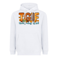 White tgif thank goodness it s fall Heavyweight Hoodie - Zillion Design Studio