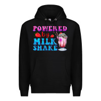 Black powered by milkshake Premium Hoodie - AdoDesignShop