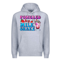 Heather Grey powered by milkshake Premium Hoodie - AdoDesignShop