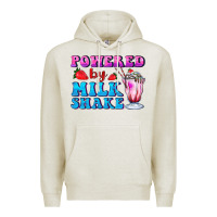 Oatmeal Heather powered by milkshake Premium Hoodie - AdoDesignShop