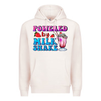 Pale Pink powered by milkshake Premium Hoodie - AdoDesignShop