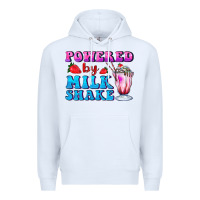 White powered by milkshake Premium Hoodie - AdoDesignShop