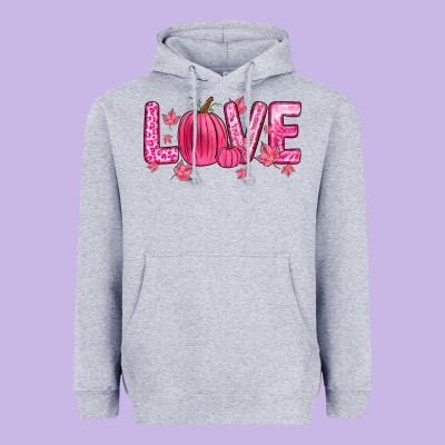 Love Breast Cancer Heavyweight Hoodie Designed By Zillion Design Studio