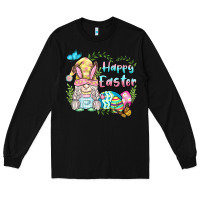 Black happy easter bunny gnome Long Sleeve Tee - BarkalooDesign
