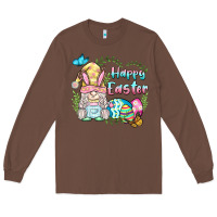 Chestnut happy easter bunny gnome Long Sleeve Tee - BarkalooDesign