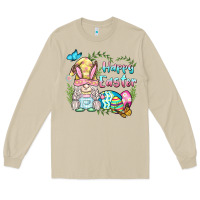 Mushroom happy easter bunny gnome Long Sleeve Tee - BarkalooDesign