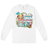 White happy easter bunny gnome Long Sleeve Tee - BarkalooDesign