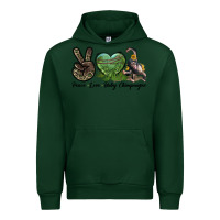 Forest Green Leopard Peace Love Baby Chimpanzee Urban Hoodie - LillyAllenDesigns