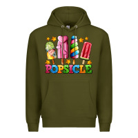 Army Green popsicle with stars Premium Hoodie - AdoDesignShop
