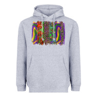 Heather Grey mardi gras brushstroke Heavyweight Hoodie - RanaPortraitStore