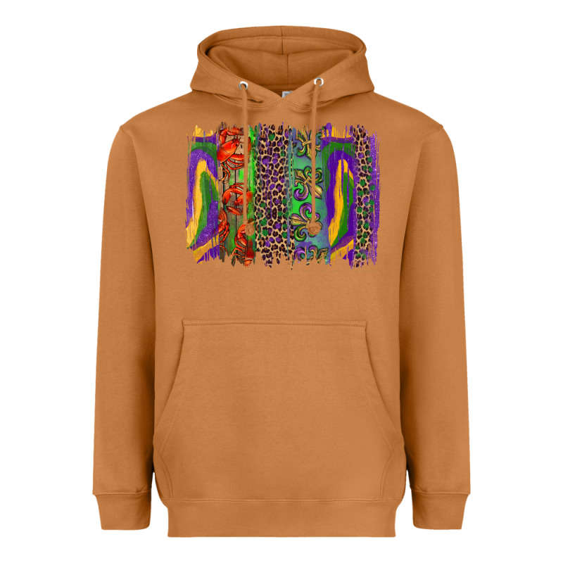Mardi Gras Brushstroke Heavyweight Hoodie by RanaPortraitStore | Teevron