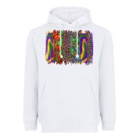 White mardi gras brushstroke Heavyweight Hoodie - RanaPortraitStore