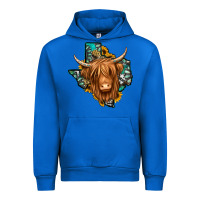 Cobalt Texas map long haired shaggy cow Urban Hoodie - Jasminsmagicworld