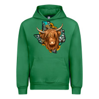 Emerald Texas map long haired shaggy cow Urban Hoodie - Jasminsmagicworld