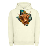 Pigment Pistachio Texas map long haired shaggy cow Urban Hoodie - Jasminsmagicworld
