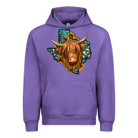 Tulip Texas map long haired shaggy cow Urban Hoodie - Jasminsmagicworld