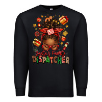 Black santa's favorite dispatcher afro messy bun Premium Sweatshirt - texasbilliewilder