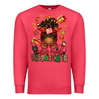 Cardinal santa's favorite dispatcher afro messy bun Premium Sweatshirt - texasbilliewilder