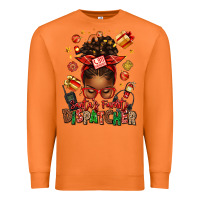 Carrot santa's favorite dispatcher afro messy bun Premium Sweatshirt - texasbilliewilder
