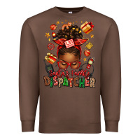 Chestnut santa's favorite dispatcher afro messy bun Premium Sweatshirt - texasbilliewilder