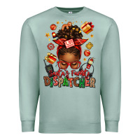 Seafoam santa's favorite dispatcher afro messy bun Premium Sweatshirt - texasbilliewilder