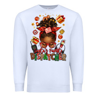 White santa's favorite dispatcher afro messy bun Premium Sweatshirt - texasbilliewilder