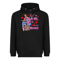 Black just a girl who loves books Heavyweight Hoodie - texasbilliewilder