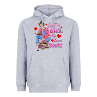 Heather Grey just a girl who loves books Heavyweight Hoodie - texasbilliewilder