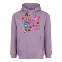 Lavender just a girl who loves books Heavyweight Hoodie - texasbilliewilder