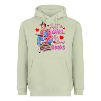 Matcha just a girl who loves books Heavyweight Hoodie - texasbilliewilder