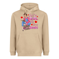 Mushroom just a girl who loves books Heavyweight Hoodie - texasbilliewilder