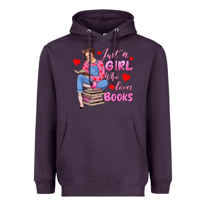 Just A Girl Who Loves Books Heavyweight Hoodie by texasbilliewilder | Teevron