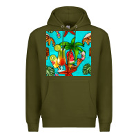 Army Green summer drinks and ice cream Premium Hoodie - BundleAndBundleShop