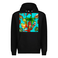 Black summer drinks and ice cream Premium Hoodie - BundleAndBundleShop