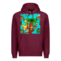 Burgundy summer drinks and ice cream Premium Hoodie - BundleAndBundleShop