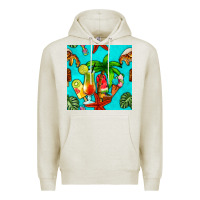 Oatmeal Heather summer drinks and ice cream Premium Hoodie - BundleAndBundleShop