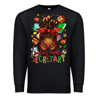 Black santa's favorite secretary afro messy bun Premium Sweatshirt - texasbilliewilder