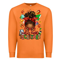 Carrot santa's favorite secretary afro messy bun Premium Sweatshirt - texasbilliewilder