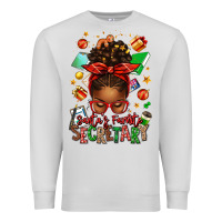 Dove Grey santa's favorite secretary afro messy bun Premium Sweatshirt - texasbilliewilder