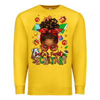 Lemon santa's favorite secretary afro messy bun Premium Sweatshirt - texasbilliewilder