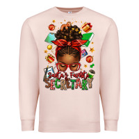 Pale Pink santa's favorite secretary afro messy bun Premium Sweatshirt - texasbilliewilder