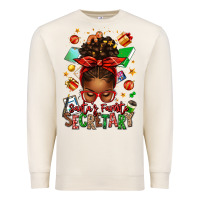 Sandshell santa's favorite secretary afro messy bun Premium Sweatshirt - texasbilliewilder