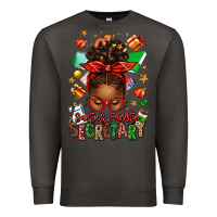 Smoke santa's favorite secretary afro messy bun Premium Sweatshirt - texasbilliewilder
