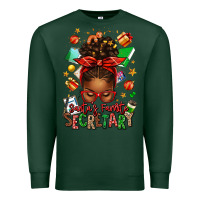 Sports Green santa's favorite secretary afro messy bun Premium Sweatshirt - texasbilliewilder